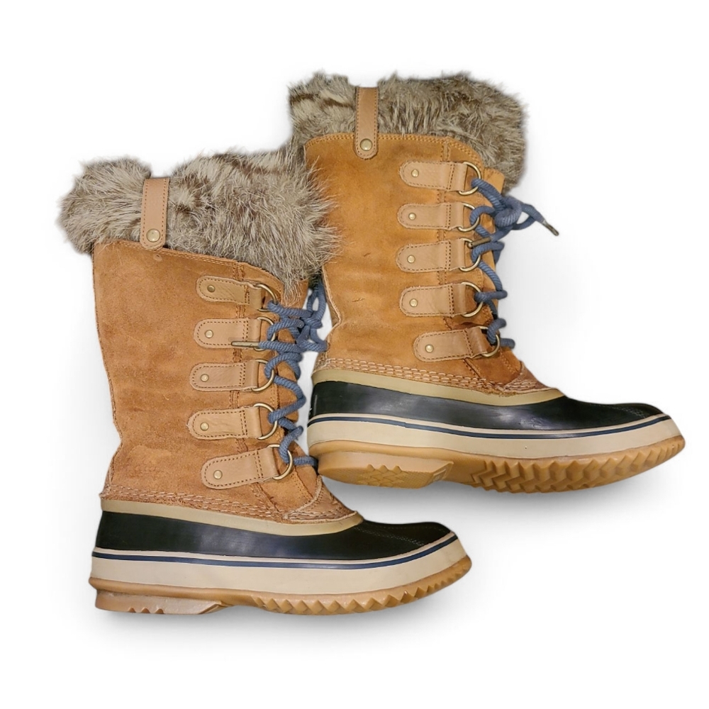 Women's Sorel Joan Of Arc Suede & Leather Winter Boots With Fur Trim 6.5 - Picture 11 of 16